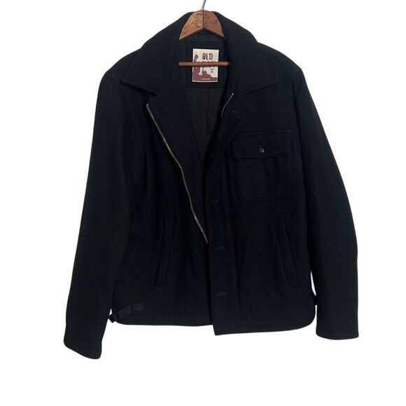 Old Navy Wool Blend Zip Button Front Collared Lined Coat Jacket Black Size M - Picture 1 of 7